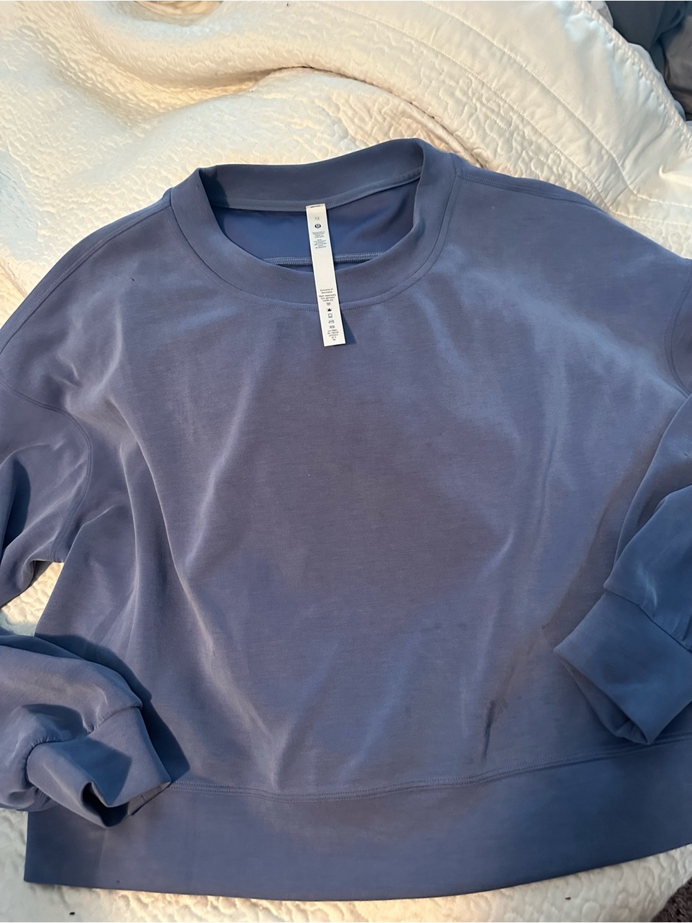 lululemon athletica Blue Cropped Crew Sweatshirt